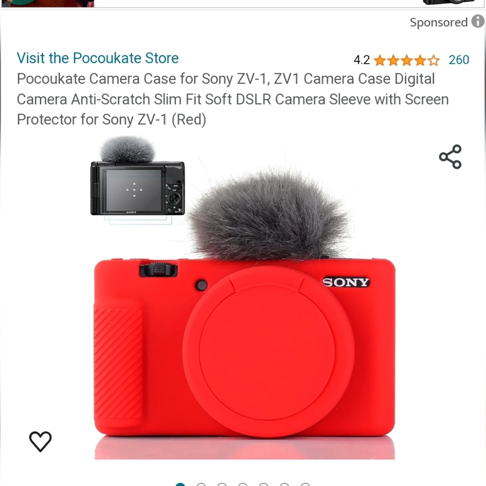 Red Silicone Protective Camera Case For Sony ZV-1